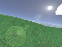 Green Fields 3D screensaver screenshot. Click to enlarge