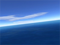 Flight over sea 3D screensaver screenshot. Click to enlarge