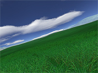 Green Fields 3D screensaver screenshot. Click to enlarge